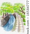 Kyoto philosopher's way hand-painted illustration 16584777