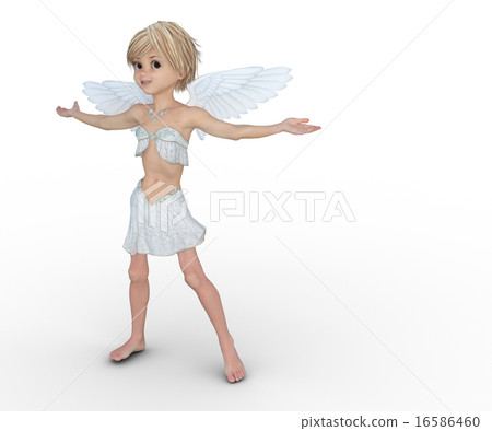 可愛的天使變形perming3DCG插圖素材 16586460