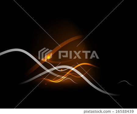 Orange dynamic wave in dark space - Stock Illustration [16588439] - PIXTA