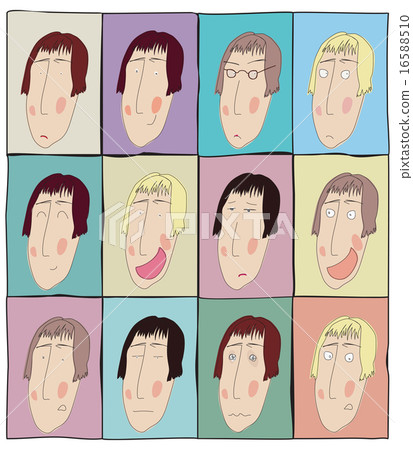 Colorful expression faces icons, avatars, doodles Colorful expression faces icons, avatars, doodles 16588510