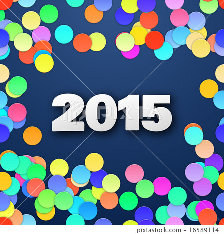Happy 2015 new year with confetti Vector 16589114