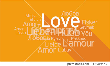 LOVE in different languages, word tag cloud 16589447