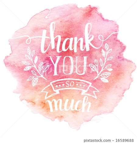 Thank You So Mach Hand Lettering Watercolor 插圖素材 1656 圖庫
