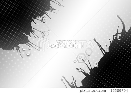 Abstract hand drawn spotted gray-black background with empty place for text message, grunge style Abstract hand drawn spotted gray-black background with empty place for text message, grunge style 16589794