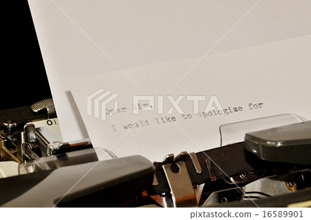 Text Dear Sir typed on old typewriter 16589901