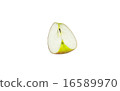 Red Fuji Apple slice on white background 16589970