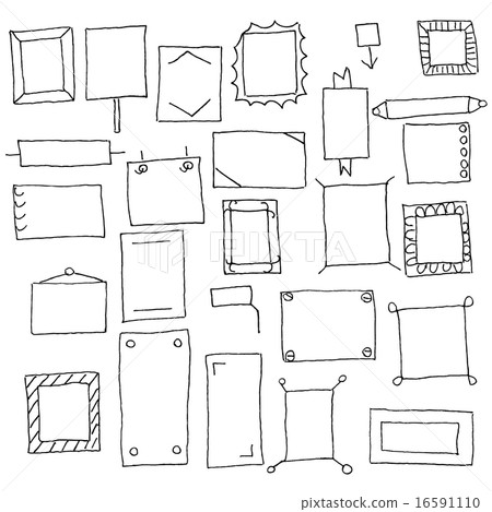 Collection of handdrawn frames in vector. Collection of handdrawn frames in vector. 16591110