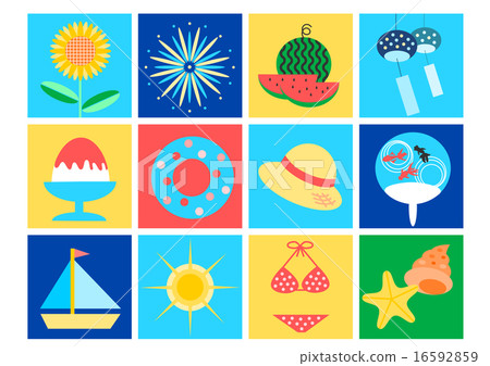 Summer image illustration set 16592859