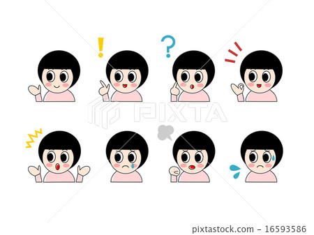 Girl expression expression illustration set Girl expression expression illustration set 16593586