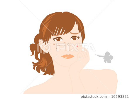 婦女粉刺雀斑例證 16593821