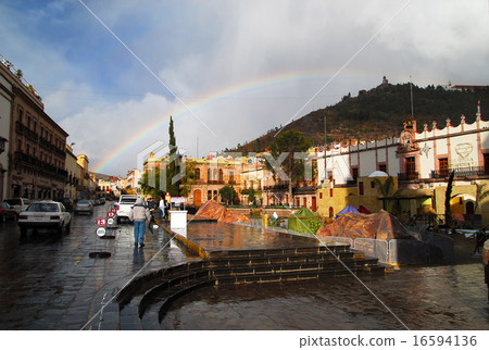 Mexico Zacatecas street with rainbow Hidalgo street 16594136