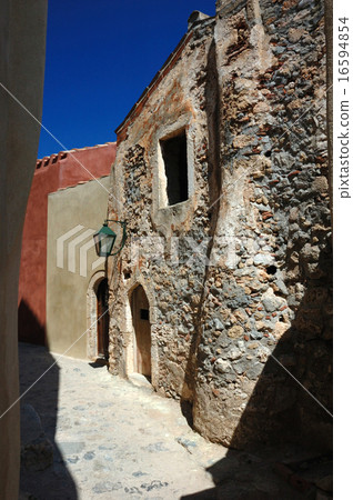 Old streets of byzantine town Monemvasia ,Greece Old streets of byzantine town Monemvasia ,Greece 16594854