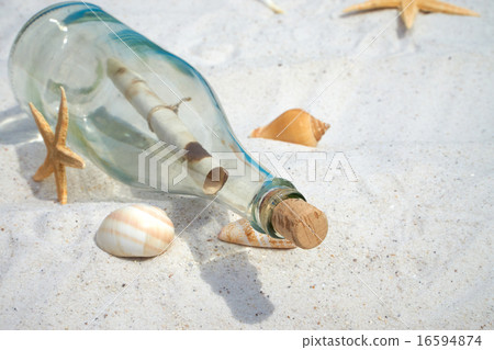 Message in a bottle on the beach 16594874