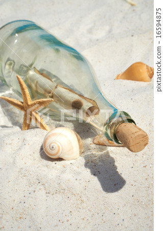 Message in a bottle on the beach 16594875