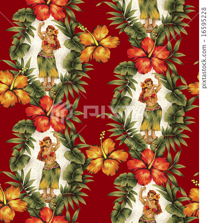 Hibiscus and hula dance 16595228
