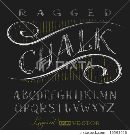 Alphabet hand drawn on chalkboard 16595956