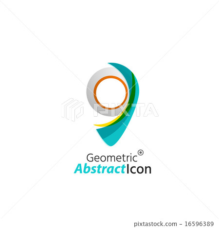 Abstract geometric business corporate emblem - map tag Abstract geometric business corporate emblem - map tag 16596389