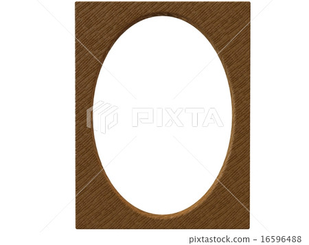 textured oval photoframe 3d render in brown 16596488