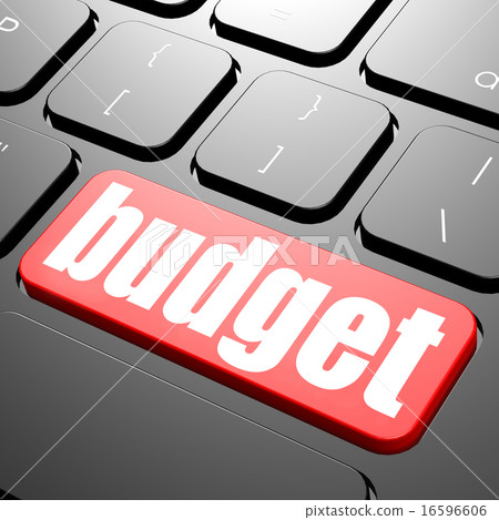 Keyboard with budget text 16596606