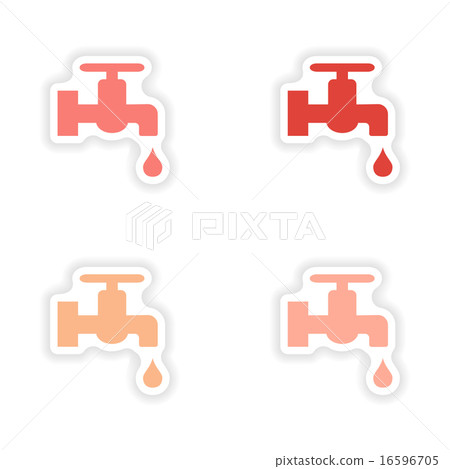 assembly realistic sticker design on paper water tap 16596705