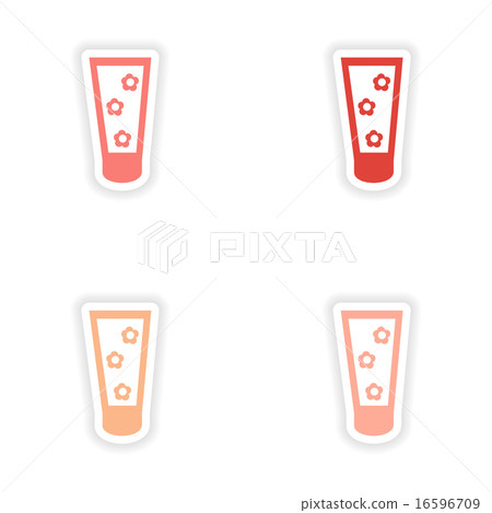 assembly realistic sticker design on paper cream face assembly realistic sticker design on paper cream face 16596709