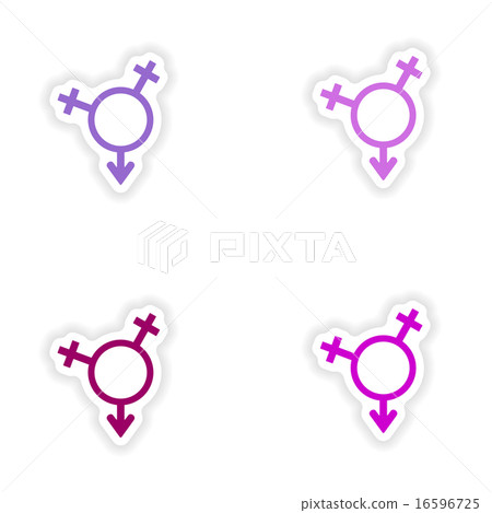 assembly realistic sticker design on paper equality of the sexes 16596725