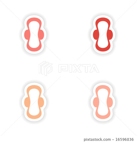 assembly realistic sticker design on paper feminine pads assembly realistic sticker design on paper feminine pads 16596836