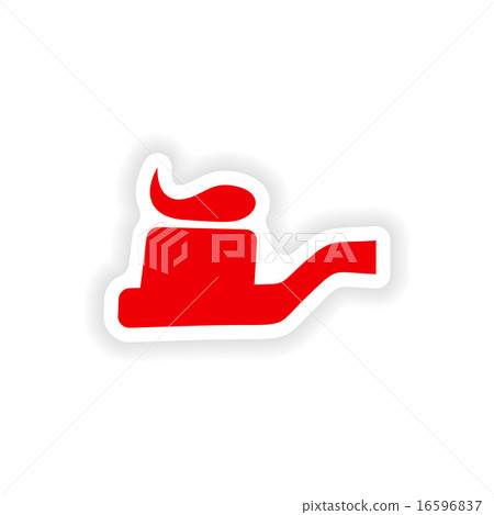 icon sticker realistic design on paper toothbrush 16596837