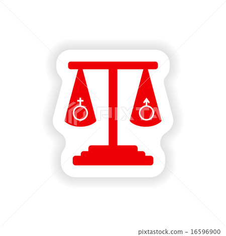 icon sticker realistic design on paper equality of the sexes icon sticker realistic design on paper equality of the sexes 16596900