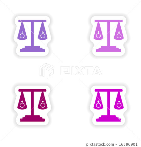 assembly realistic sticker design on paper equality of the sexes 16596901