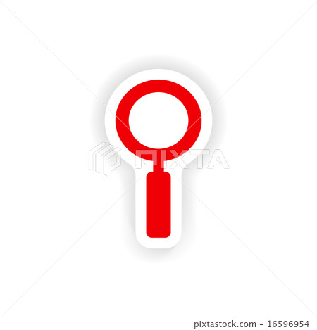 icon sticker realistic design on paper loupe 16596954