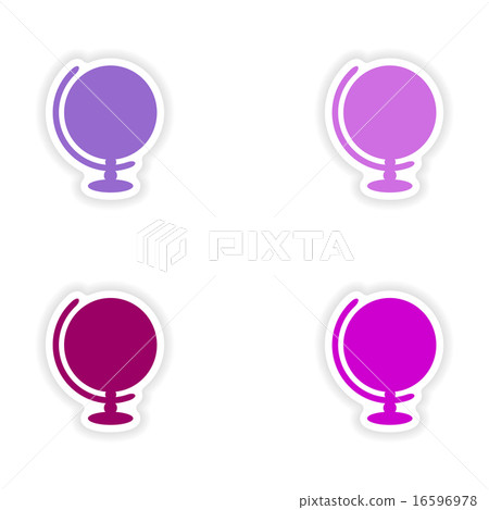 assembly realistic sticker design on paper globe assembly realistic sticker design on paper globe 16596978