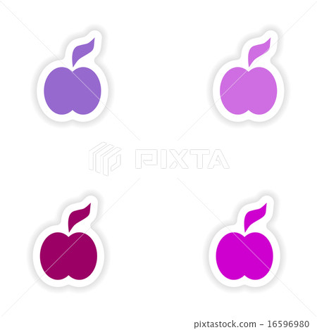 assembly realistic sticker design on paper apple assembly realistic sticker design on paper apple 16596980