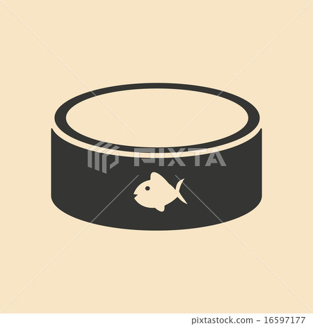 Flat in black and white mobile application cat bowl  16597177