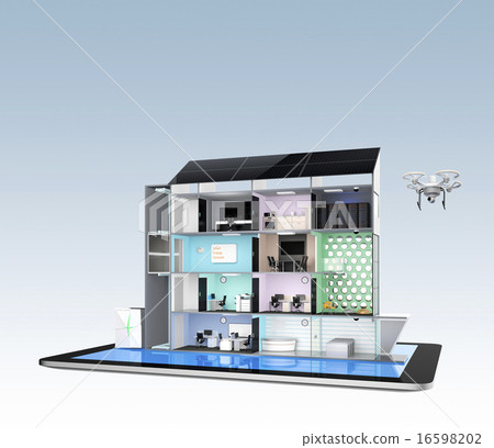 Energy-saving, stress-free smart office concept cooperating with tablet terminals Energy-saving, stress-free smart office concept cooperating with tablet terminals 16598202