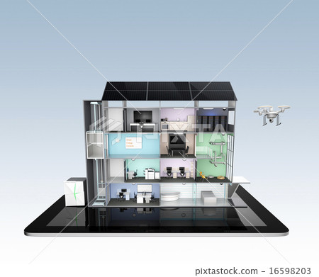 Energy-saving, stress-free smart office concept cooperating with tablet terminals Energy-saving, stress-free smart office concept cooperating with tablet terminals 16598203