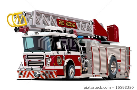 Vector Cartoon Fire Truck 16598380