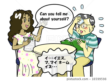 Conversation with a foreigner is difficult. . . 16599598