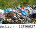 Garbage heap outdoor. Environmental pollution concept. 16599627