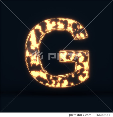 Glass glowing fire letter G symbol Glass glowing fire letter G symbol 16600845