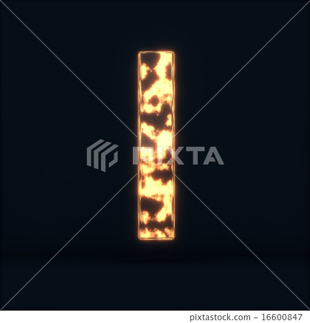 Glass glowing fire letter I symbol 16600847