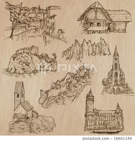 architecture and places - freehand drawings 16601149