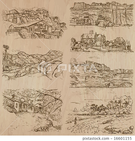 architecture and places - freehand drawings 16601155