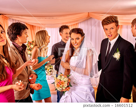 Group people at wedding. 16601512