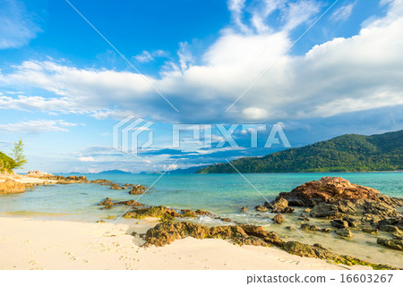 Beach and tropical Andaman sea with blue sky Beach and tropical Andaman sea with blue sky 16603267