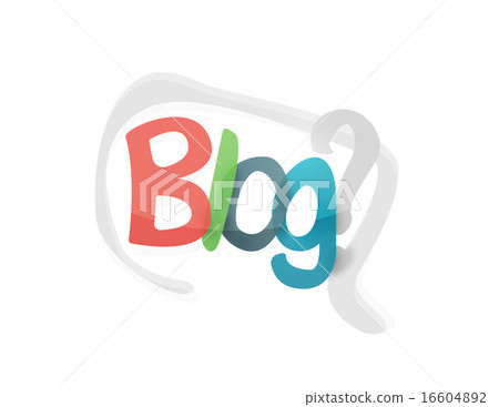 Blog word, drawn lettering typographic element Blog word, drawn lettering typographic element 16604892