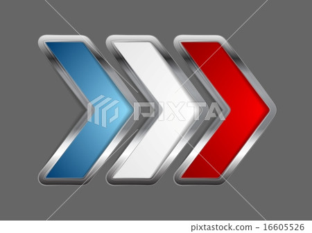 Abstract vector metallic arrow. French colors Abstract vector metallic arrow. French colors 16605526