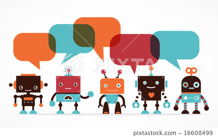 Robot cute icons and characters  16608499