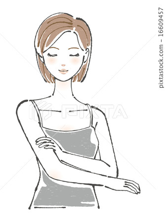 接觸胳膊的婦女的例證 接觸胳膊的婦女的例證 16609457