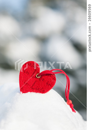 heart at snow on tree heart at snow on tree 16609569